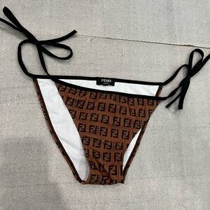[XL]Fendi Brown and Black Bikini Bottom Logo Monogram Classic Elegant